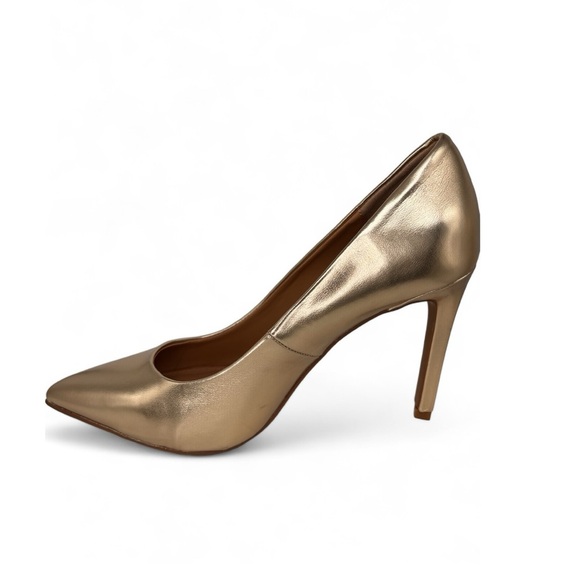 NWOT NY&Co Gold Metallic High Heels Size 8 - Picture 3 of 4